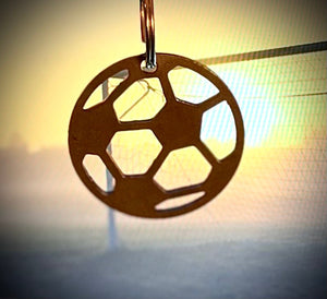 Soccer Ball Keychain, Metal Keychain, Zipper Pull, Personalized Gift, Custom Text